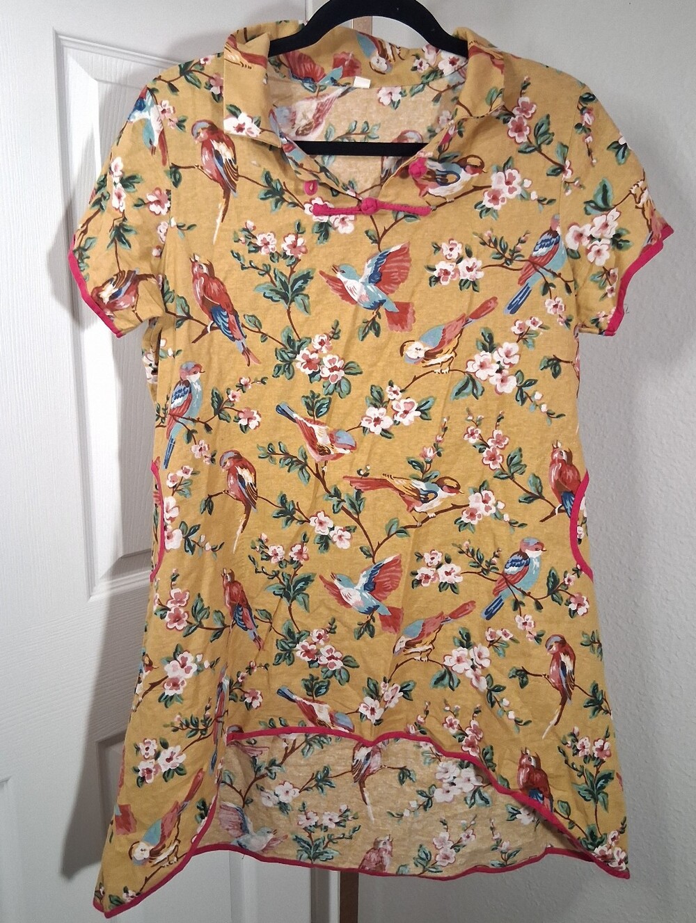 Mustard Bird Print Tunic Juniors Large